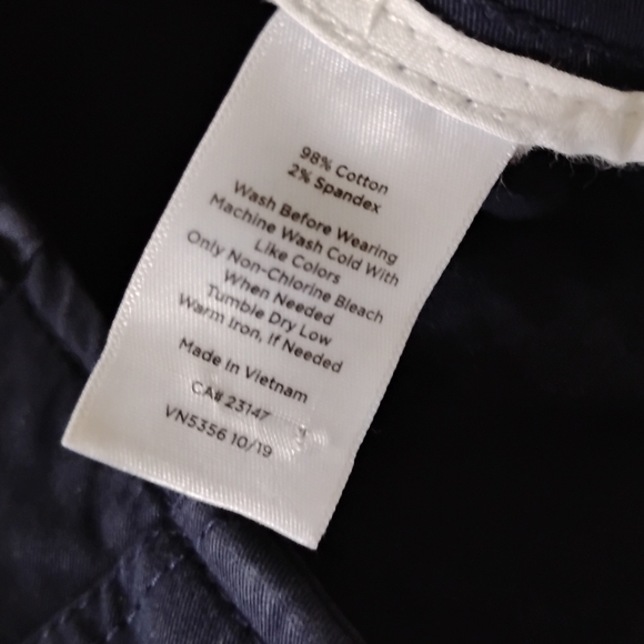 Talbots High Waist Patch Pocket Cropped Pants Navy Blue Classic Stretch Size 10 - Picture 16 of 16